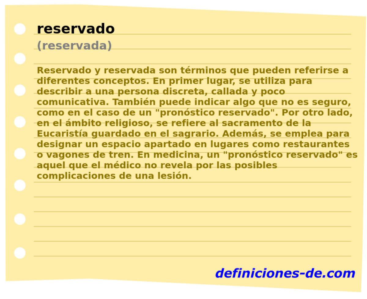 reservado (reservada)