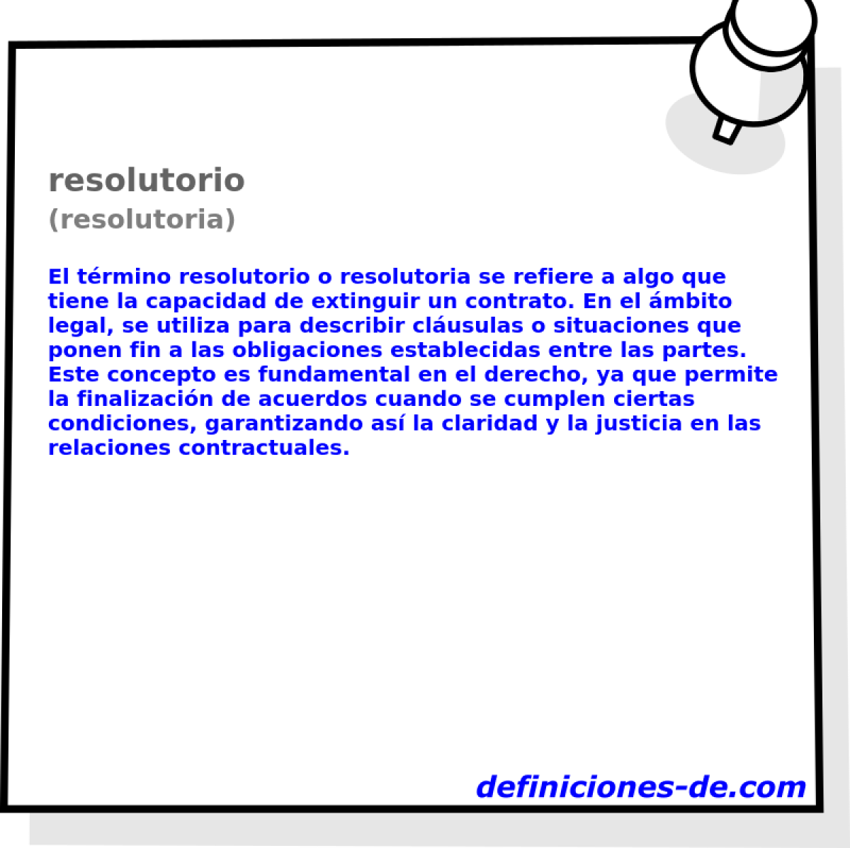 resolutorio (resolutoria)