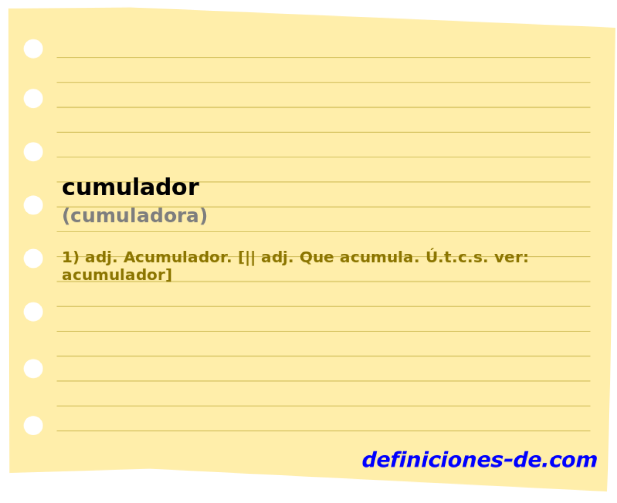cumulador (cumuladora)