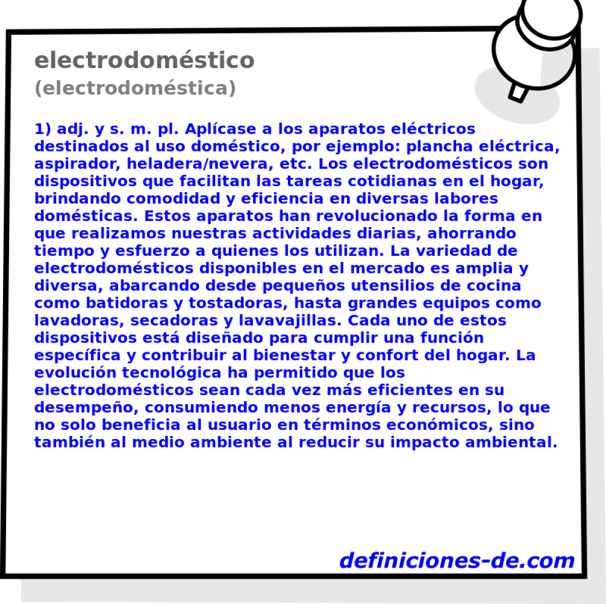 electrodomstico (electrodomstica)