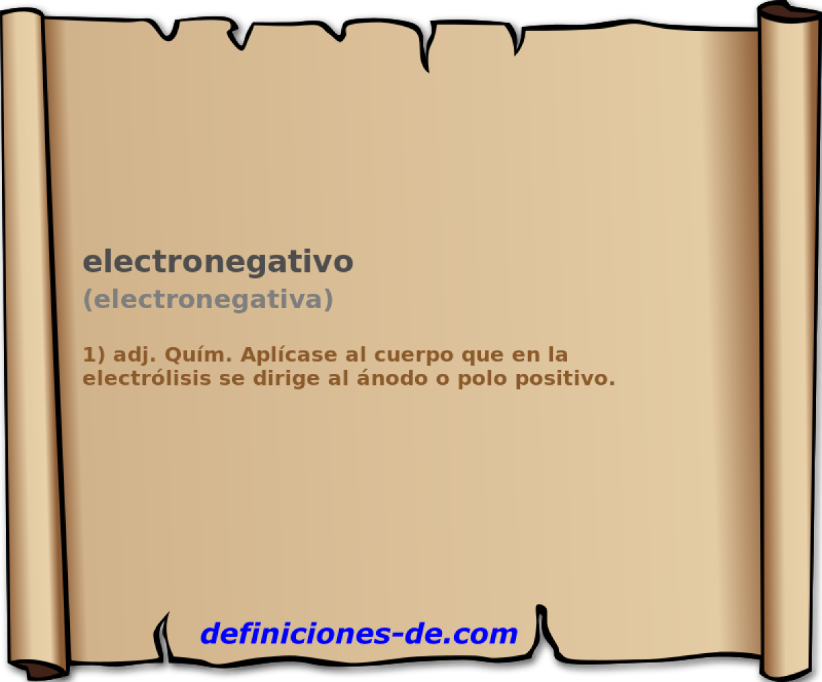 electronegativo (electronegativa)