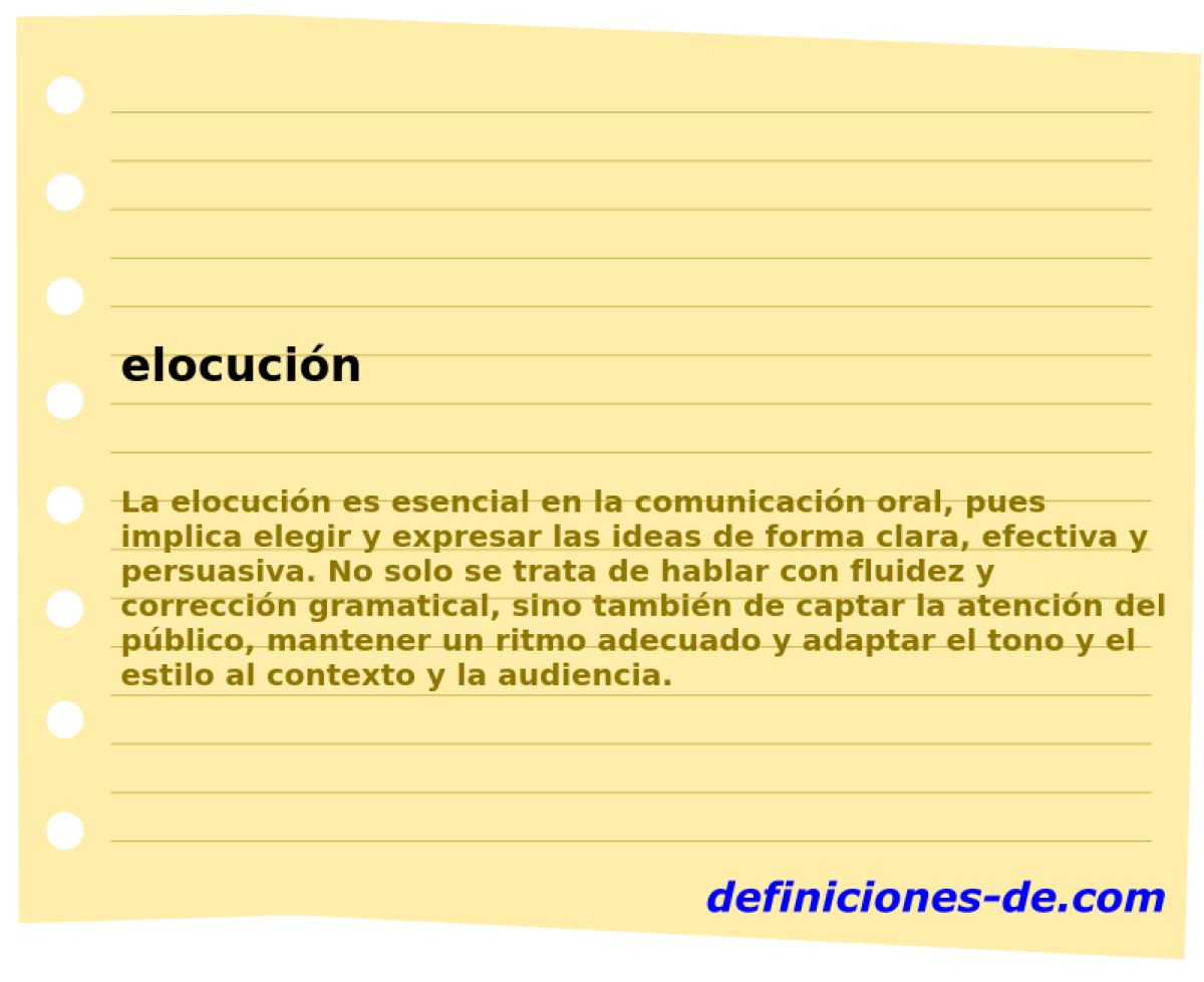 Elocución Significado de elocución