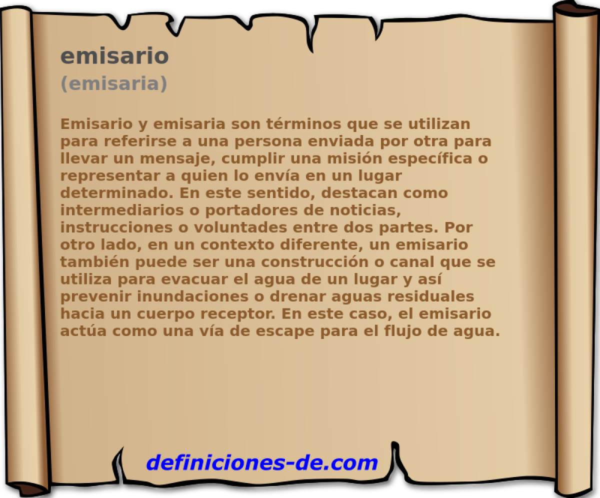 emisario (emisaria)