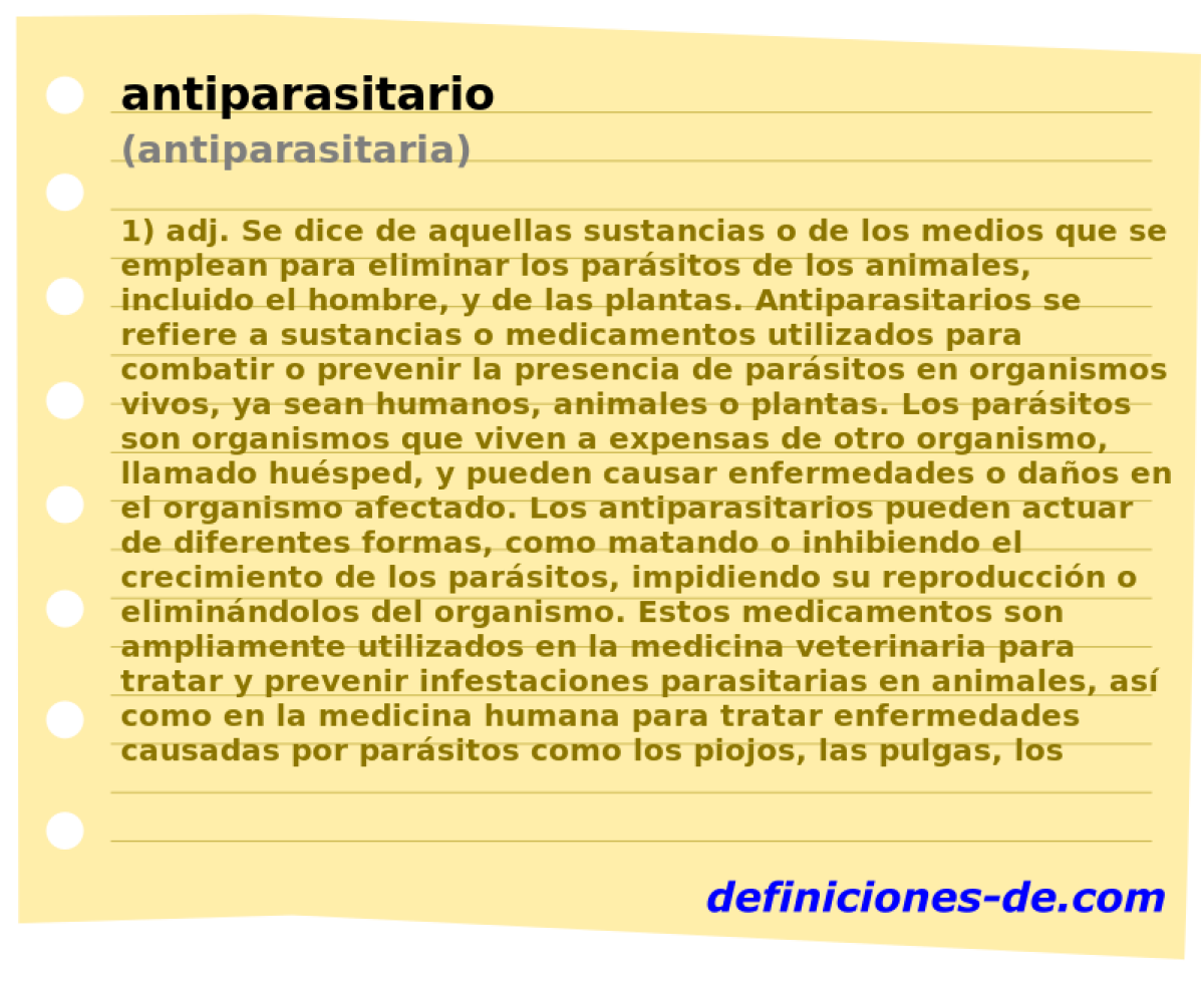 antiparasitario (antiparasitaria)
