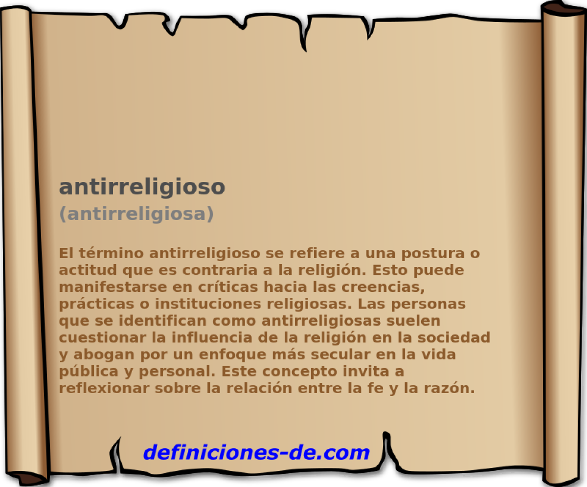 antirreligioso (antirreligiosa)