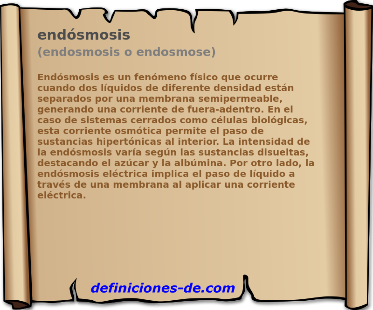 endsmosis (endosmosis o endosmose)