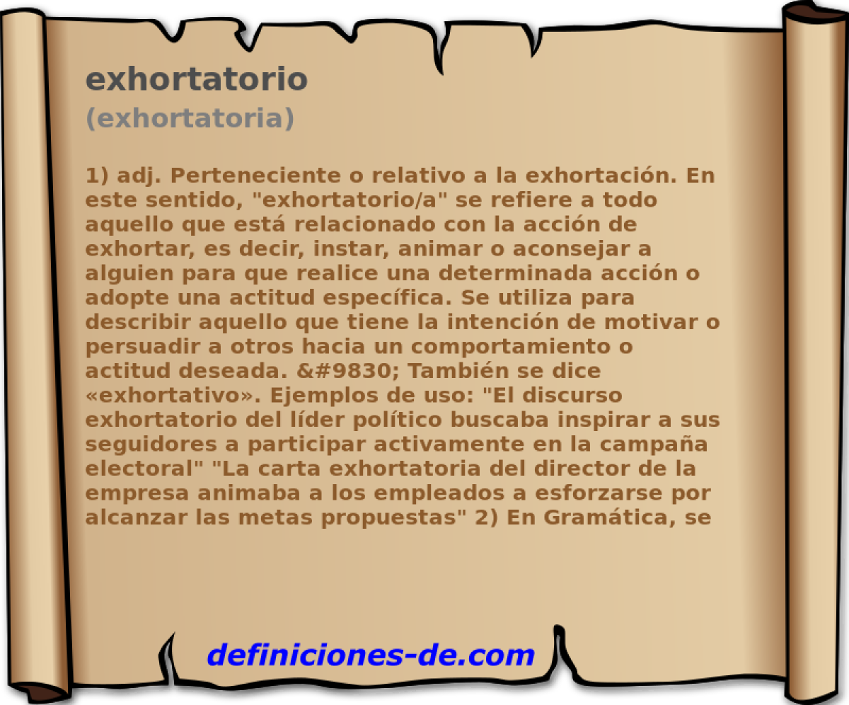exhortatorio (exhortatoria)