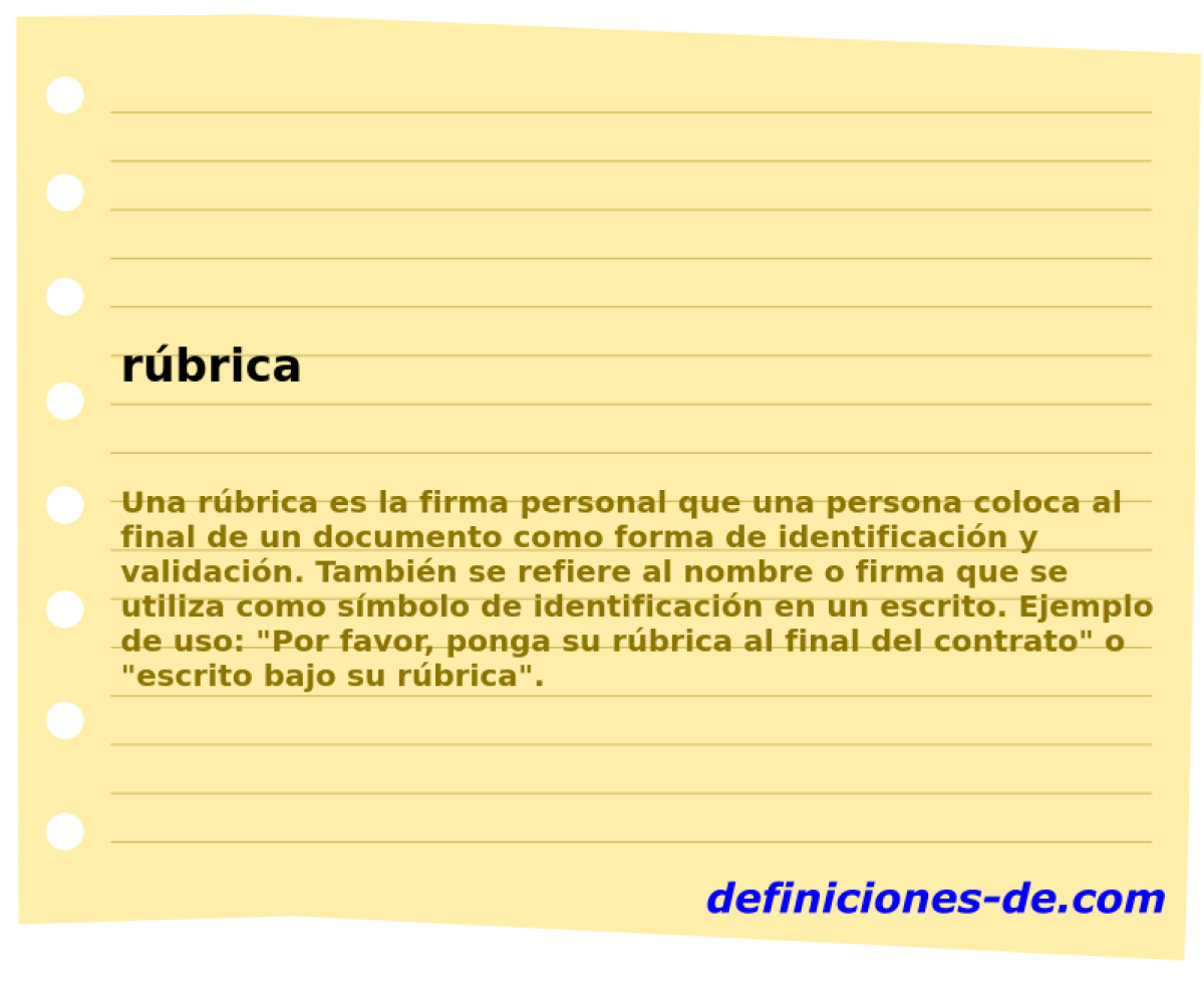 rbrica 