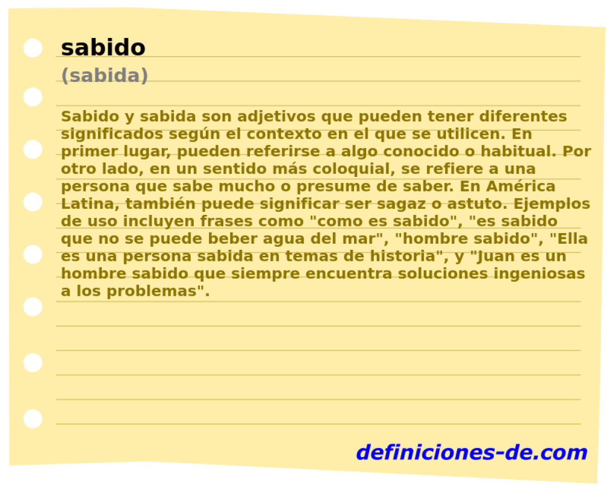 sabido (sabida)