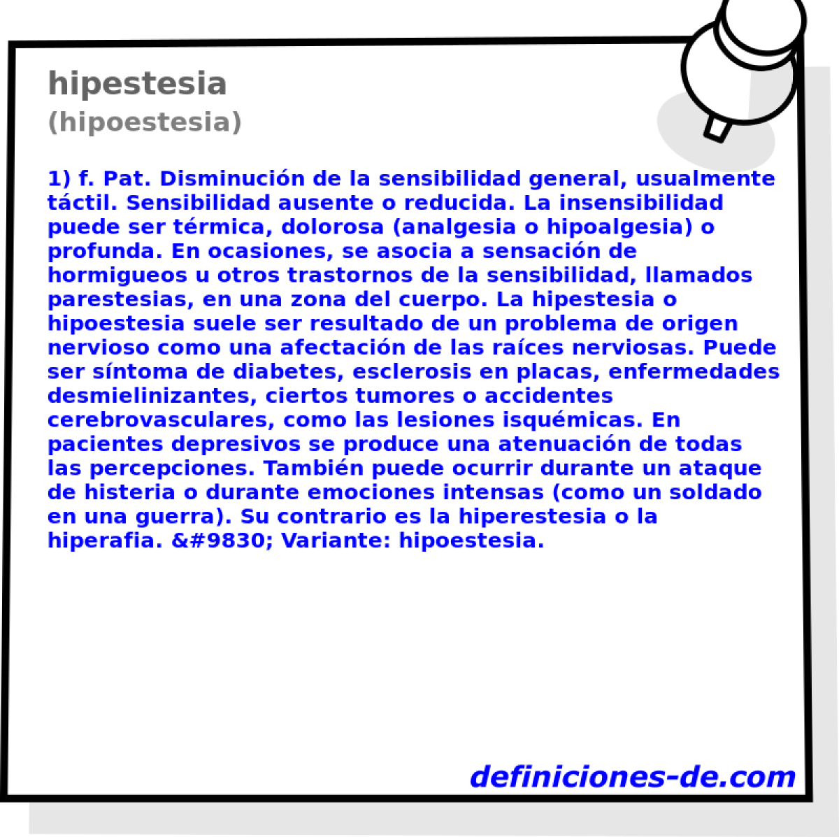 hipestesia (hipoestesia)