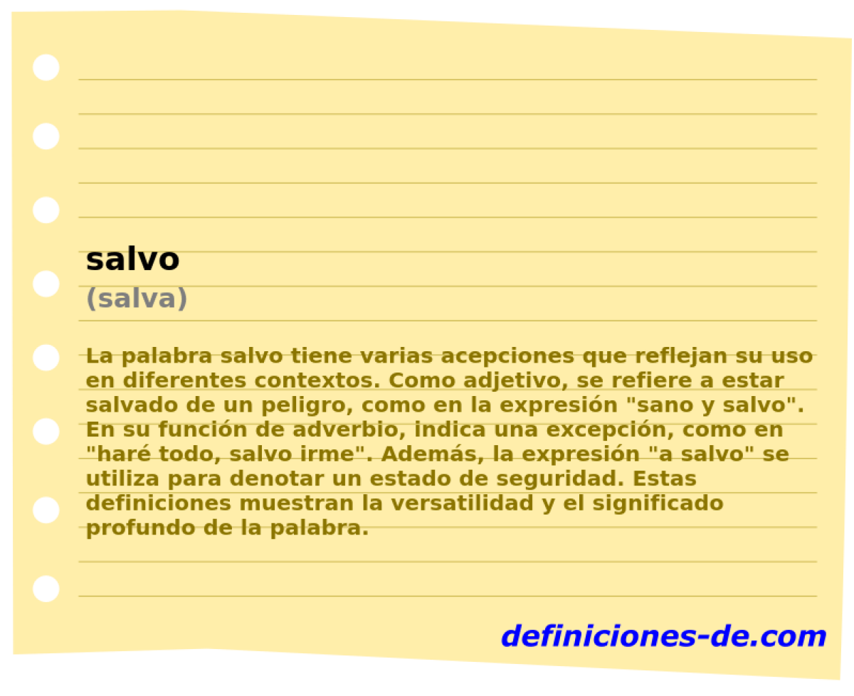 salvo (salva)