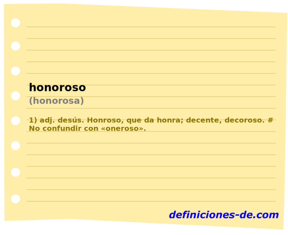 honoroso (honorosa)