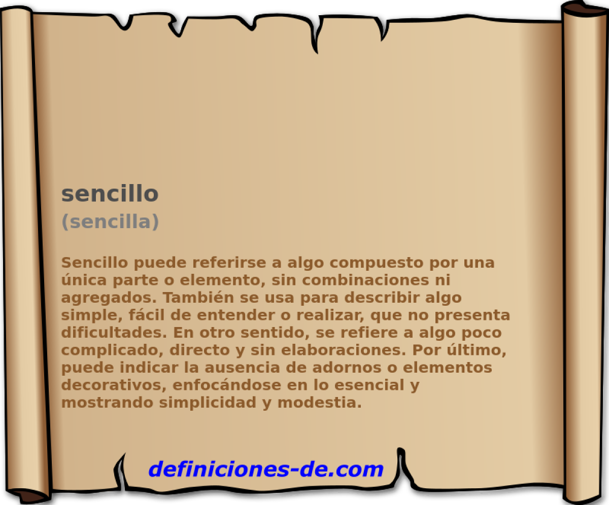 sencillo (sencilla)