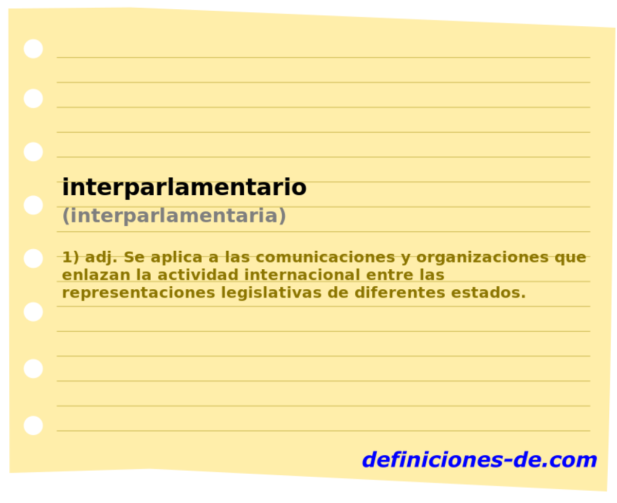 interparlamentario (interparlamentaria)