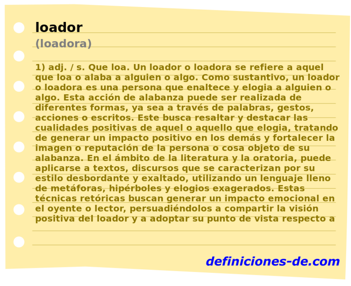 loador (loadora)