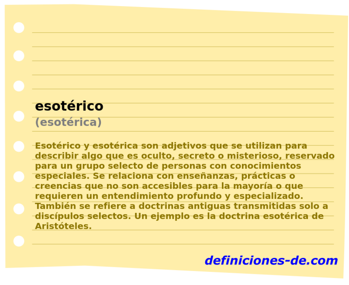 esotrico (esotrica)