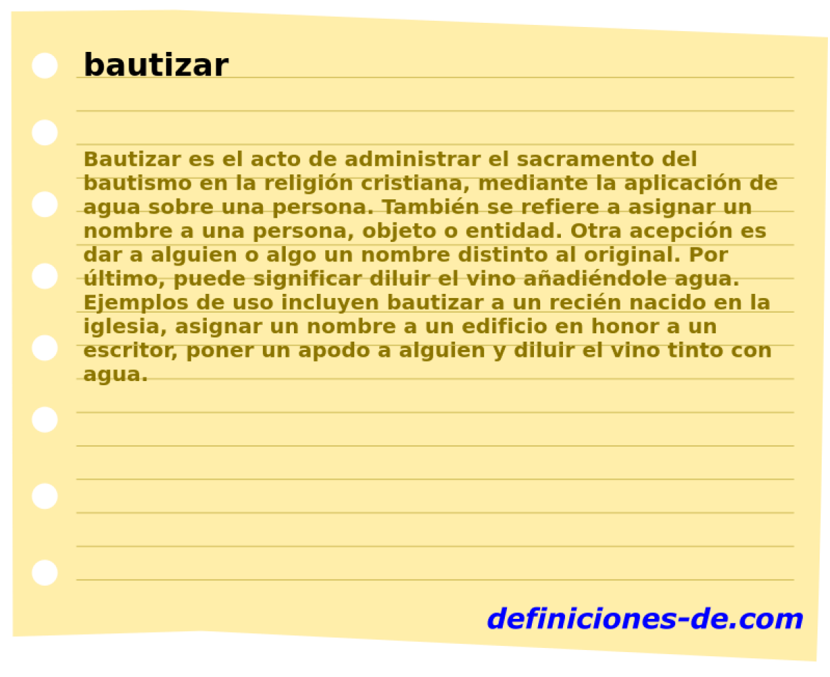 bautizar 