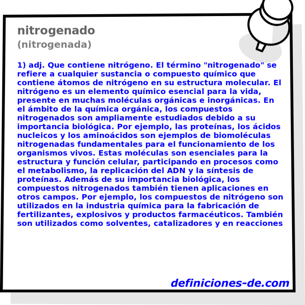 nitrogenado (nitrogenada)