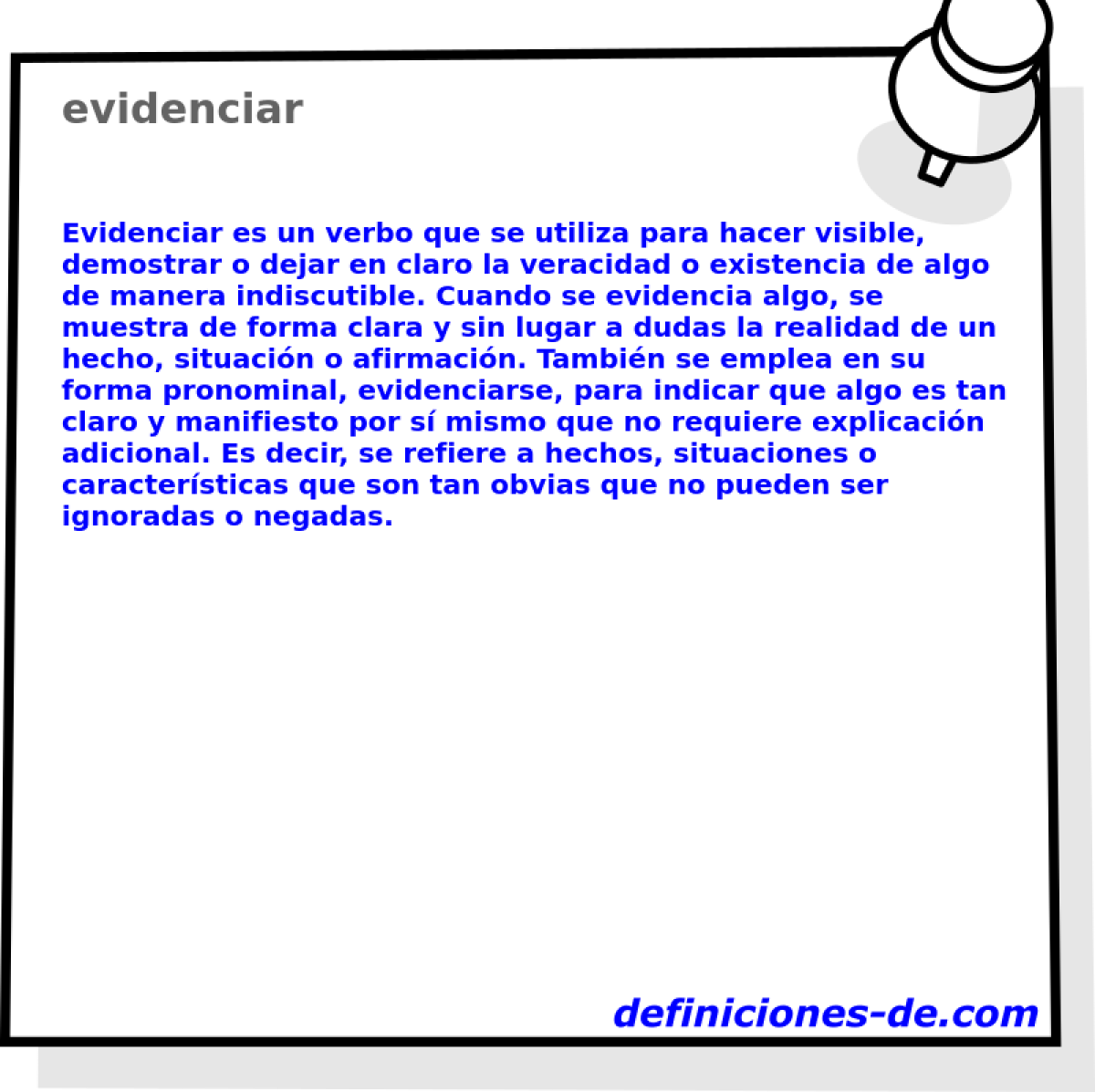 evidenciar 