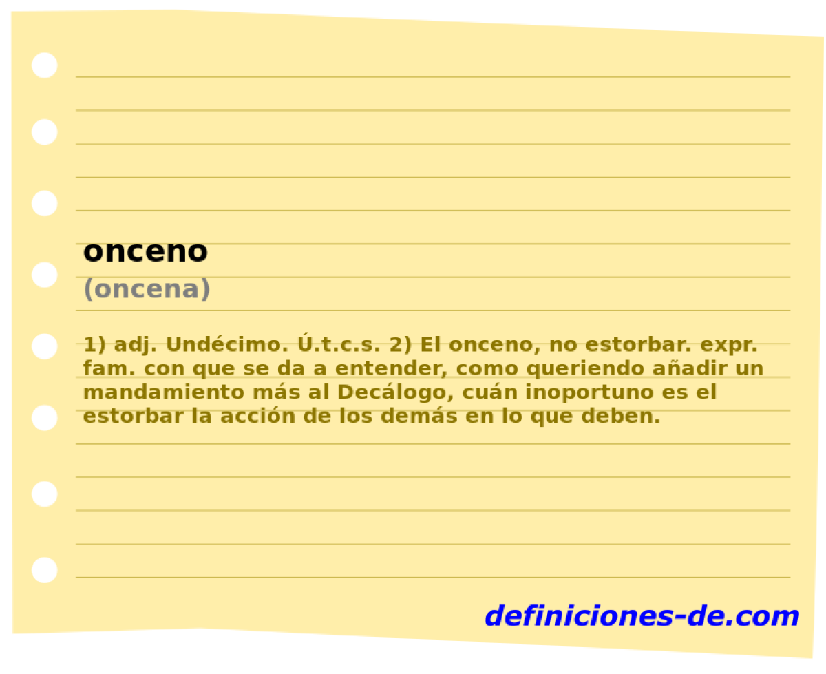 onceno (oncena)