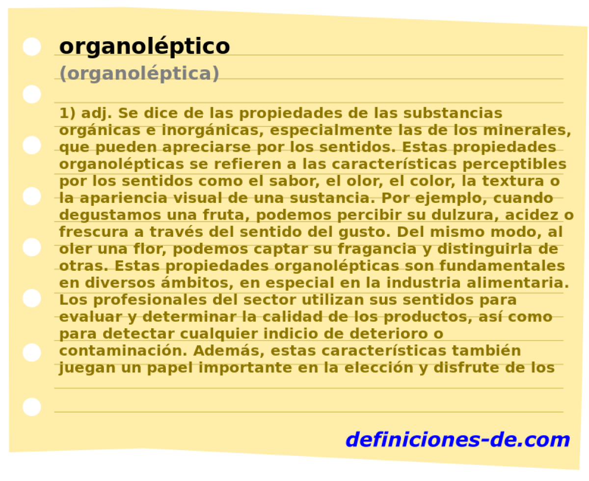 organolptico (organolptica)