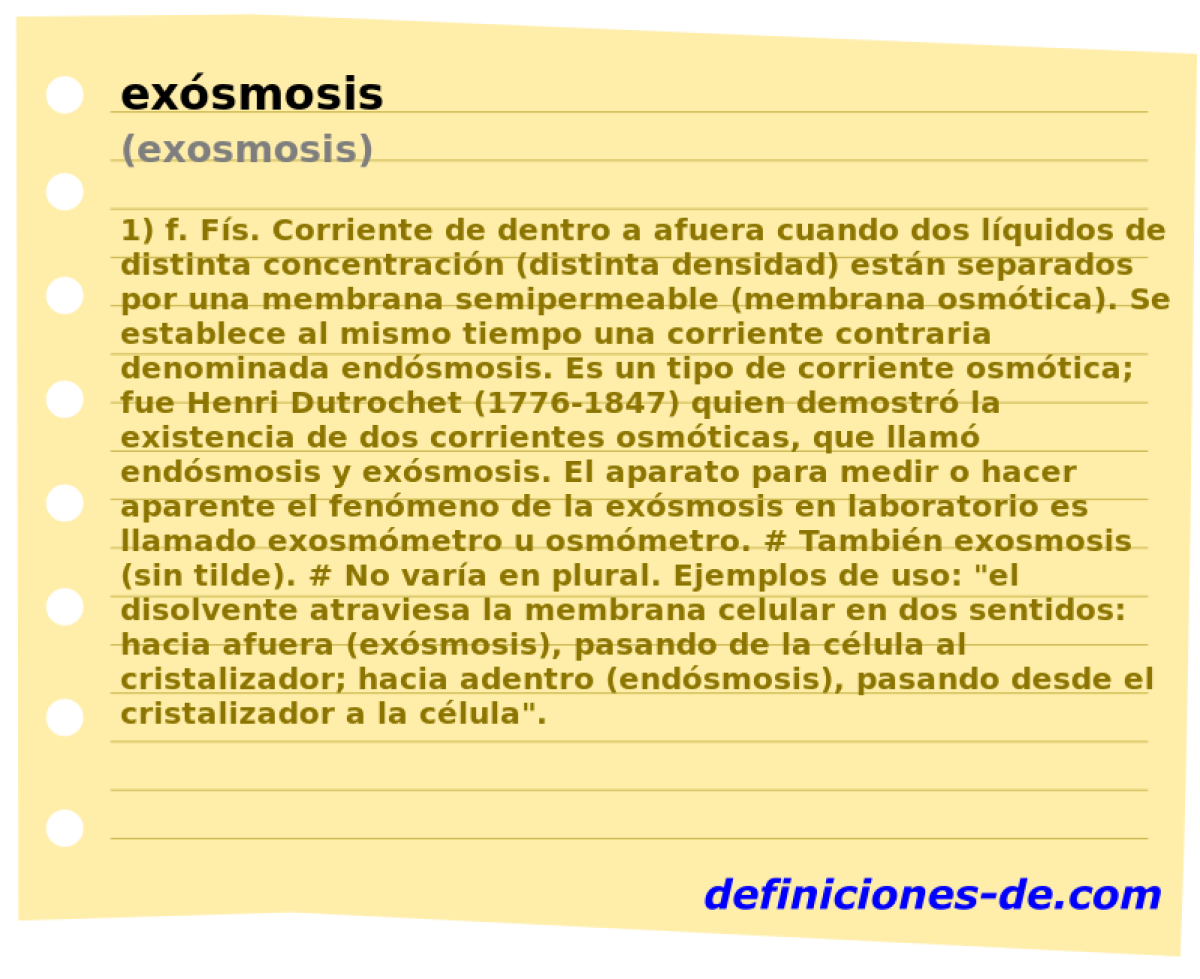 exsmosis (exosmosis)
