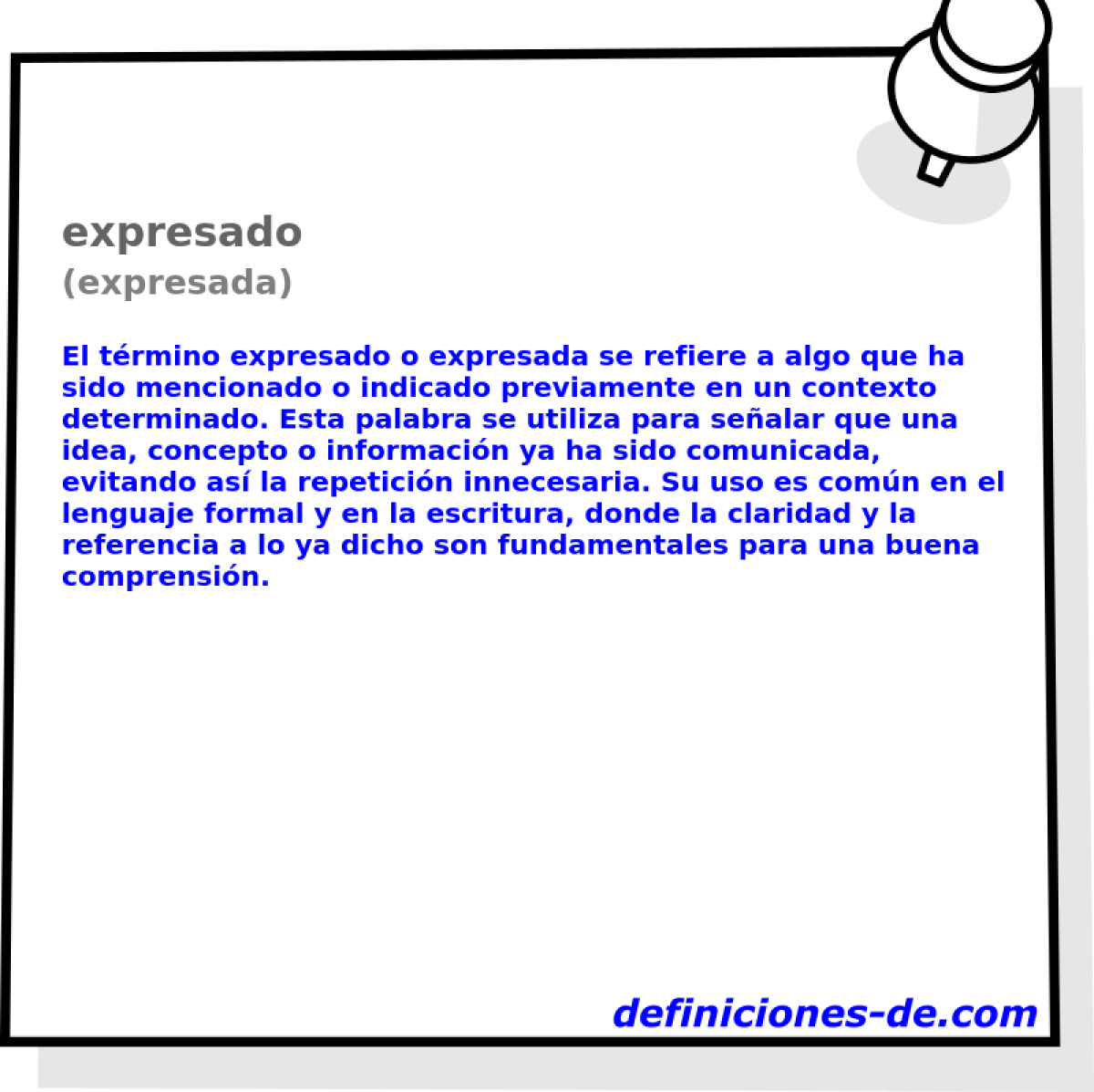 expresado (expresada)