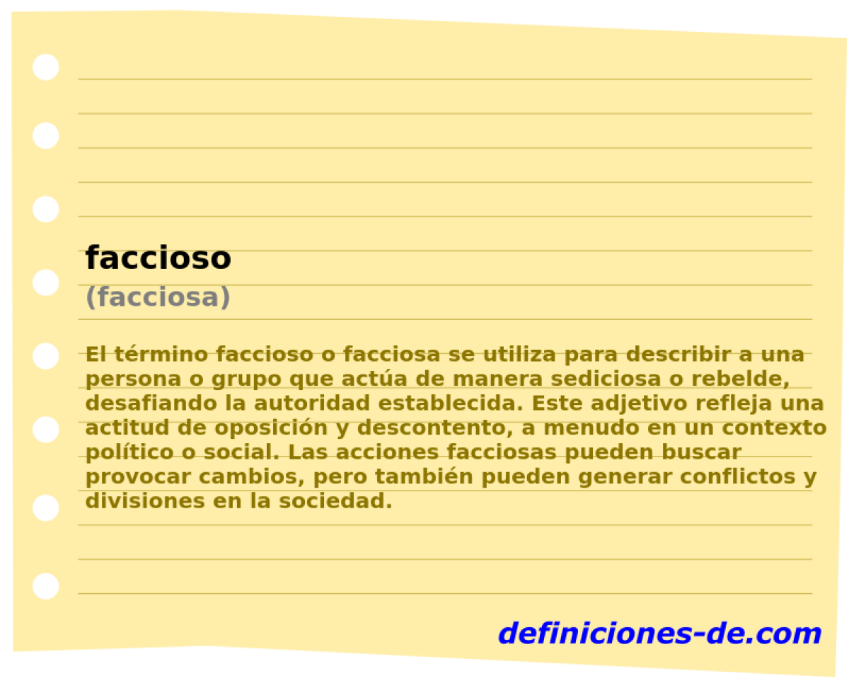 faccioso (facciosa)