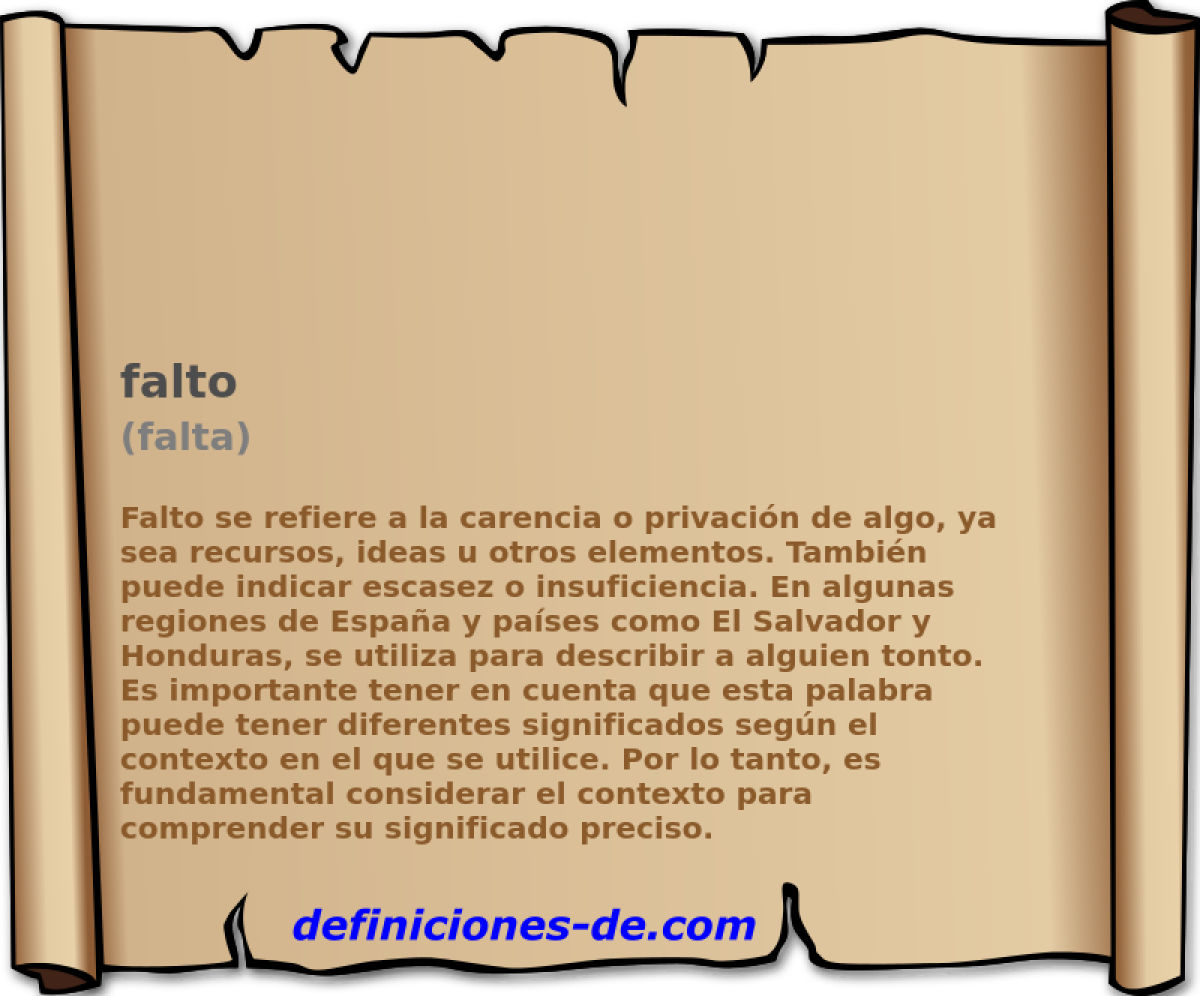 falto (falta)