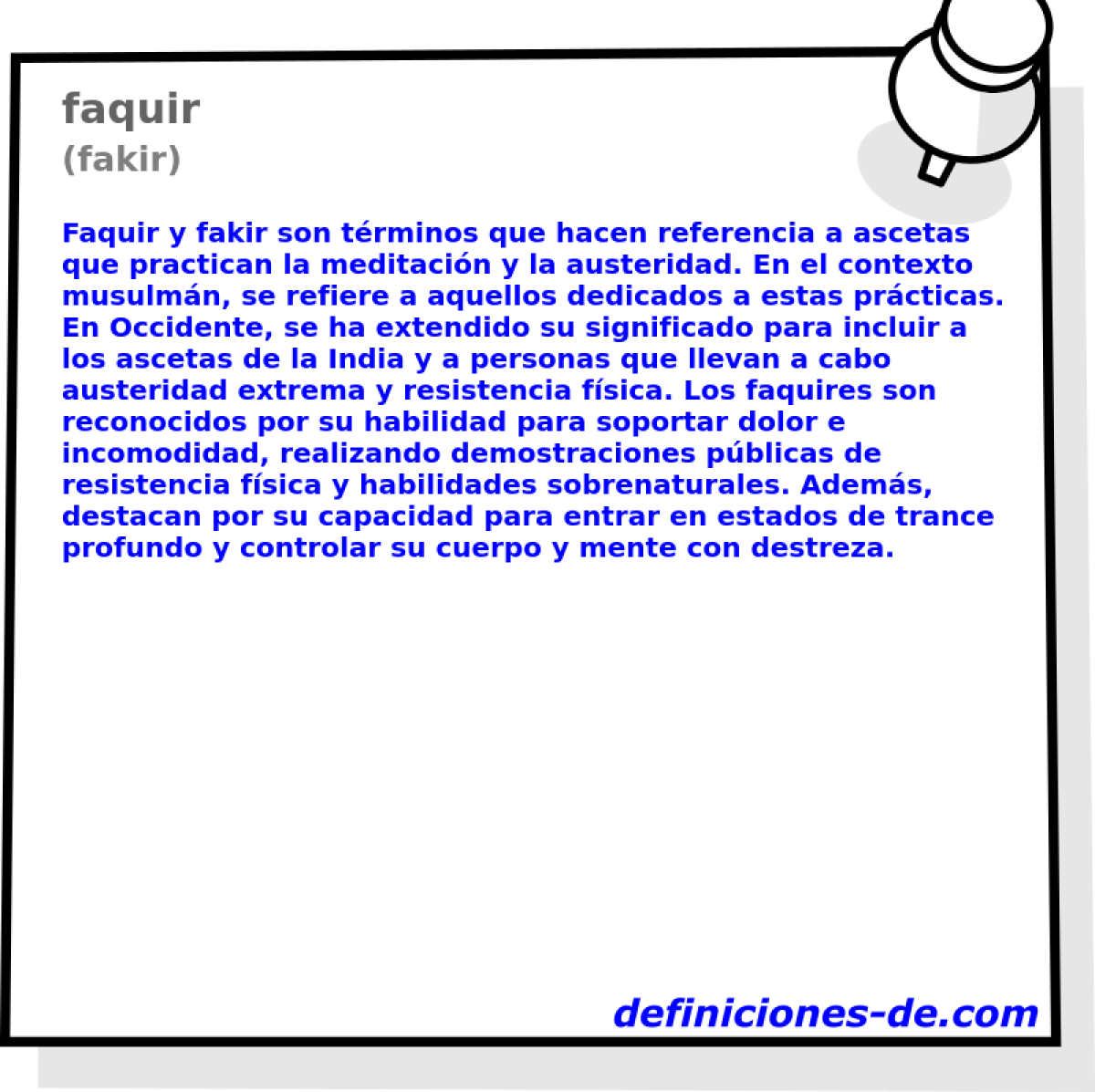 faquir (fakir)