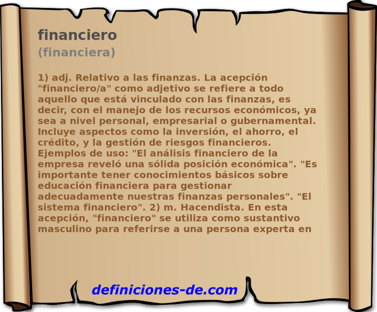 financiero (financiera)