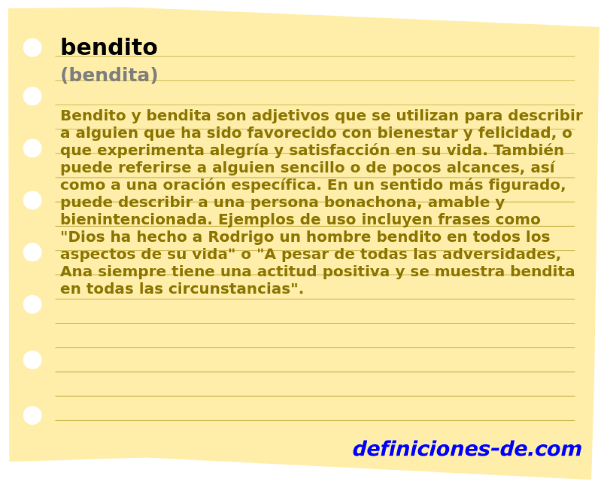 bendito (bendita)