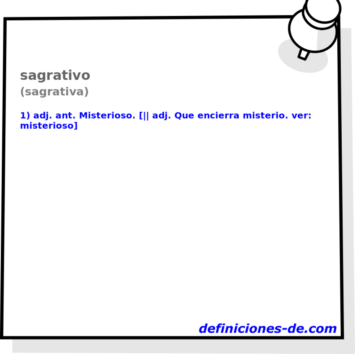 sagrativo (sagrativa)