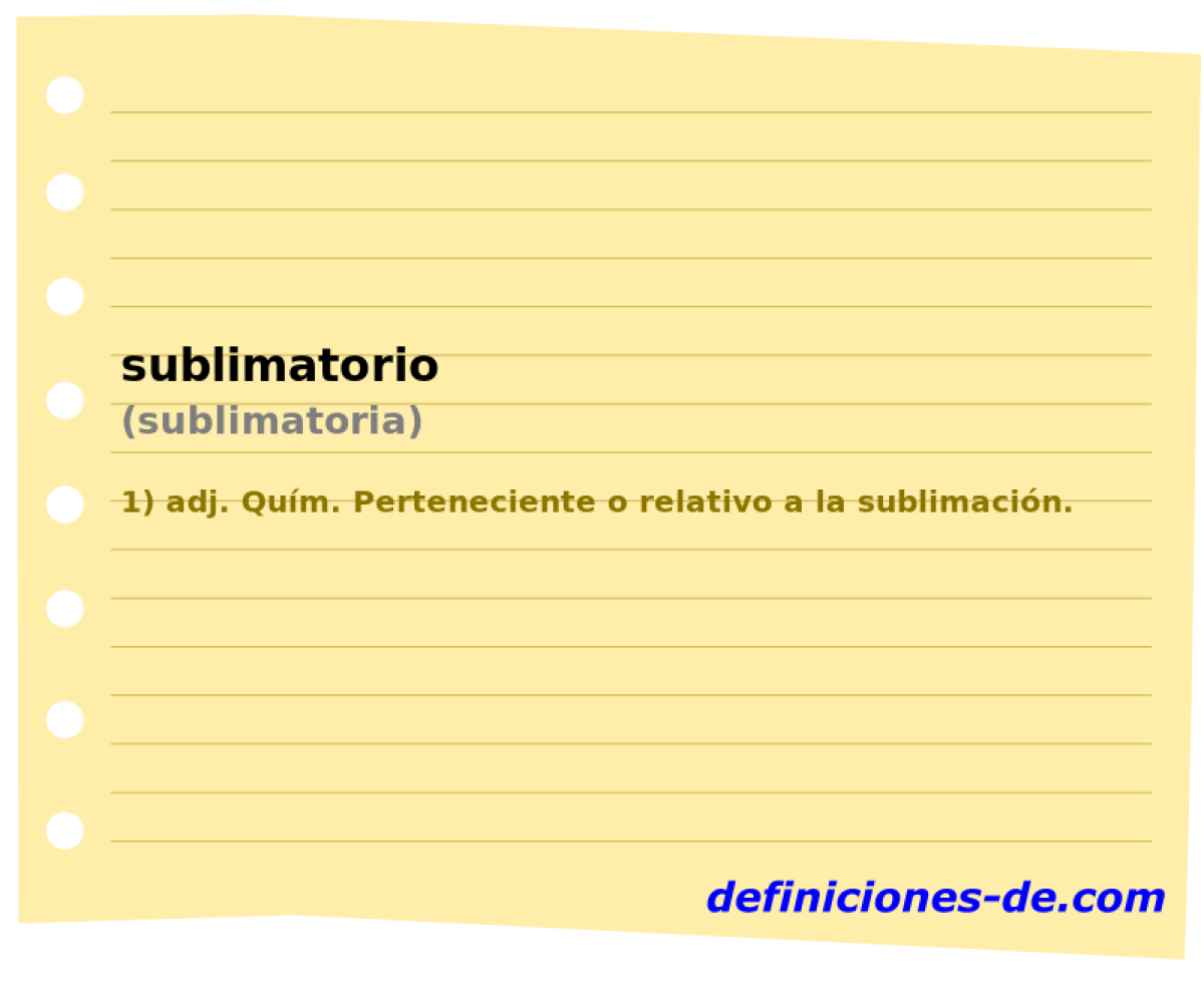 sublimatorio (sublimatoria)
