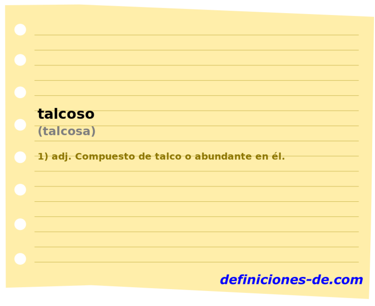 talcoso (talcosa)