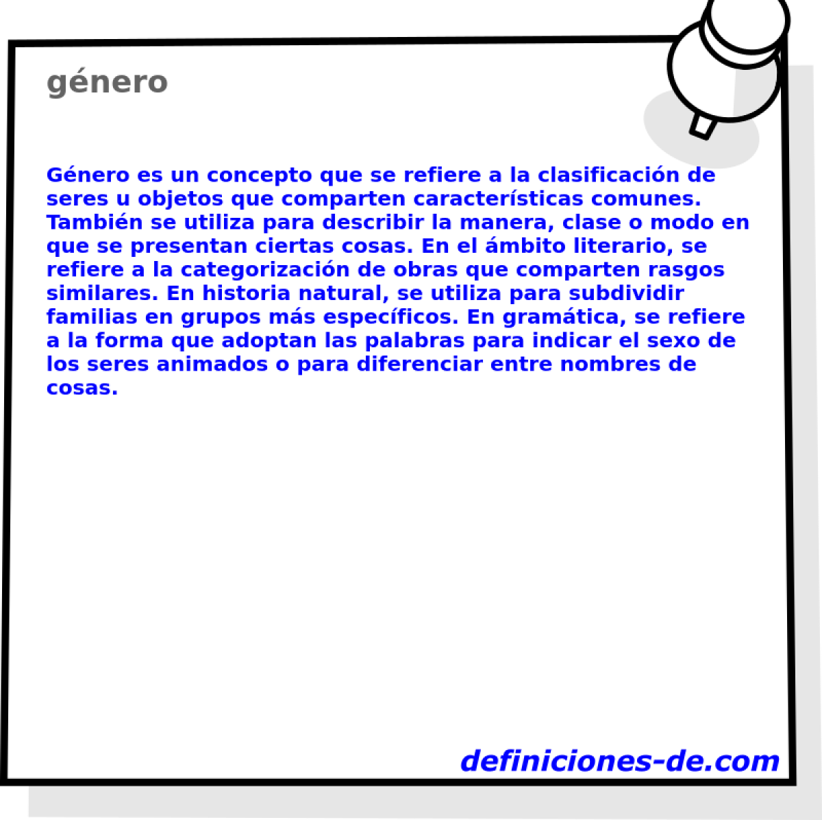 Género Significado de género