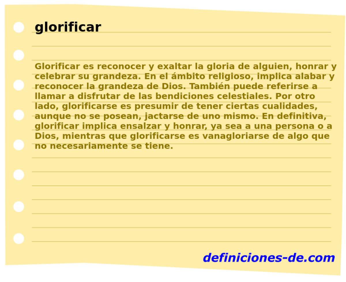 glorificar 