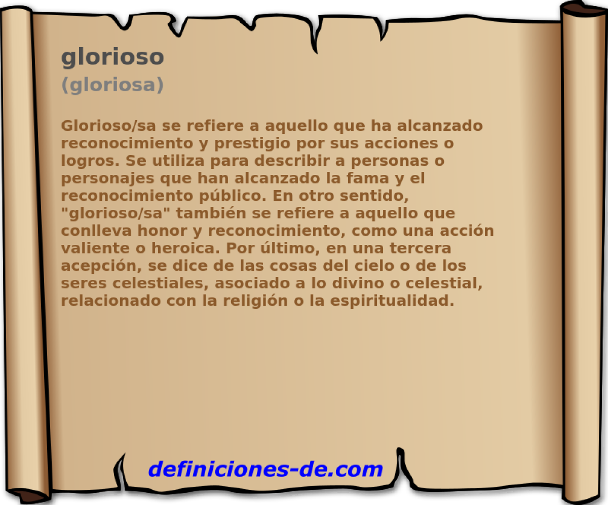 glorioso (gloriosa)