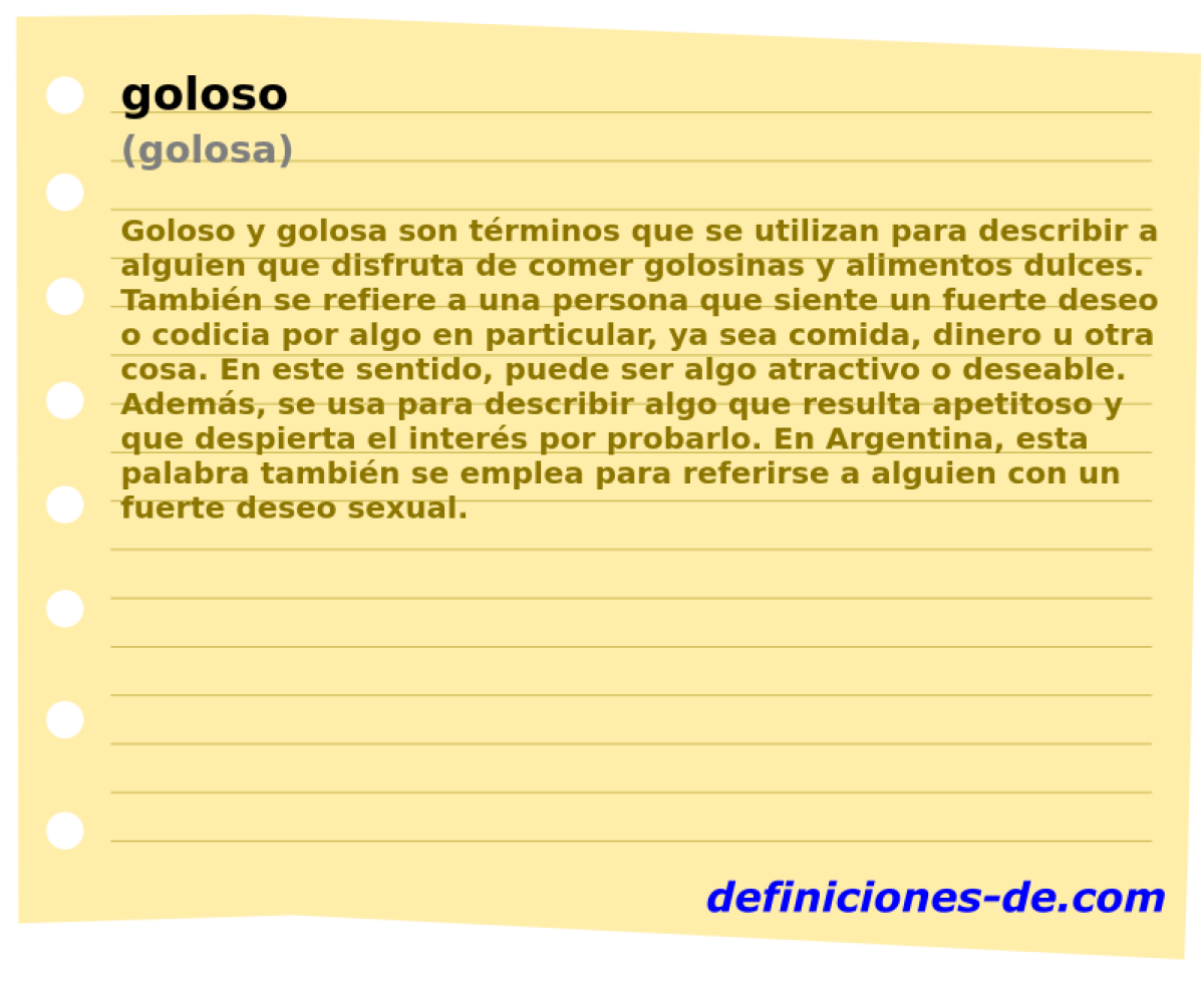 goloso (golosa)