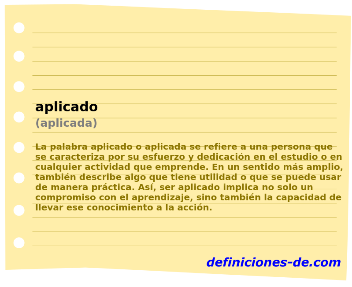 aplicado (aplicada)