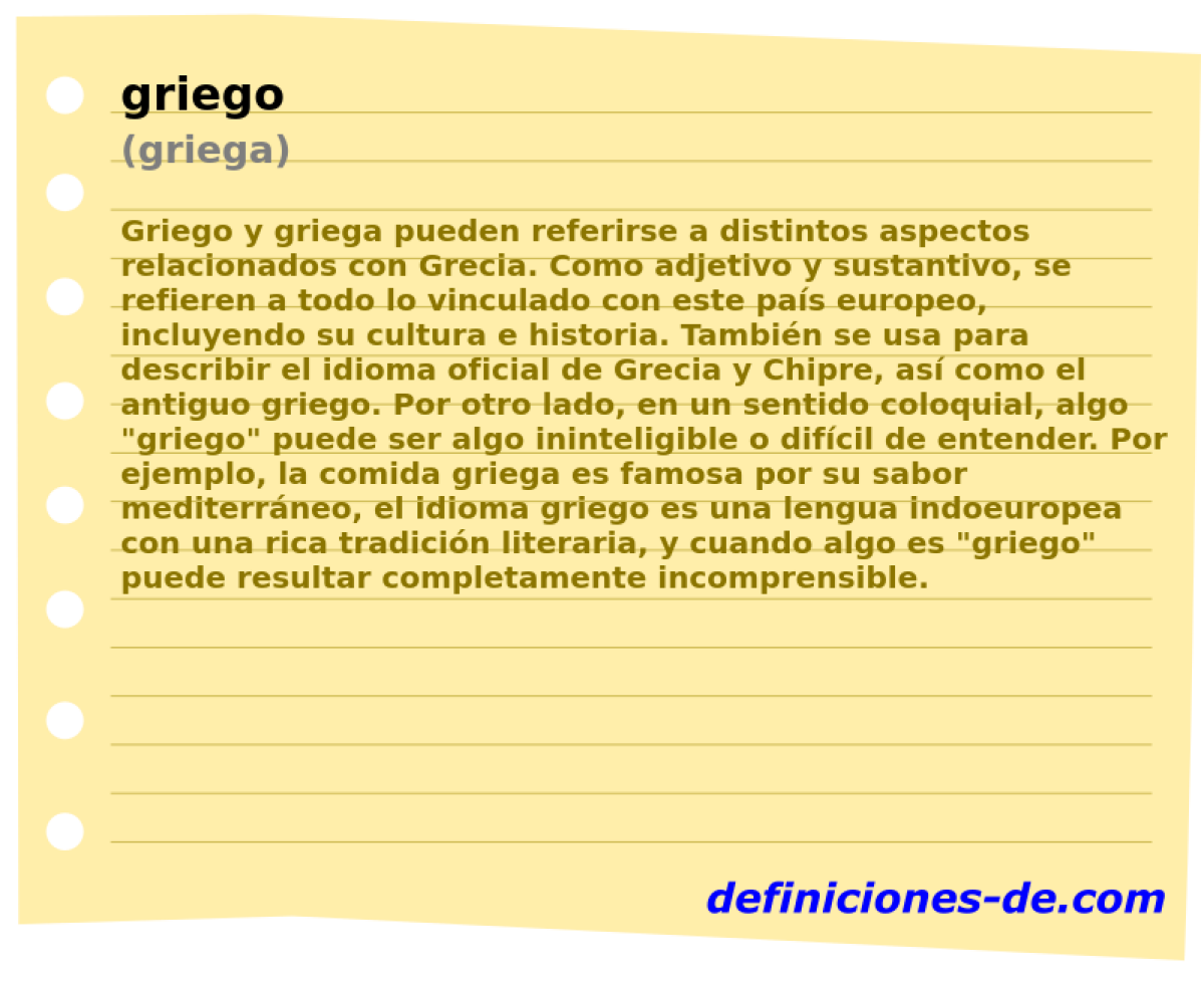 griego (griega)