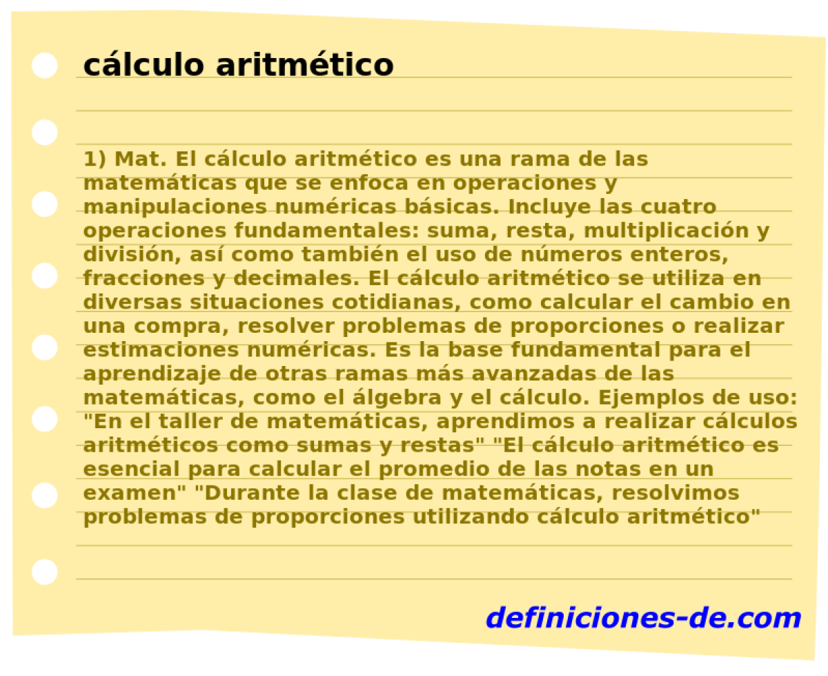 clculo aritmtico 