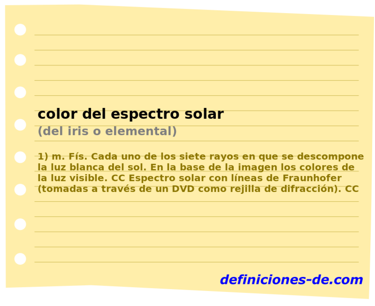 color del espectro solar (del iris o elemental)