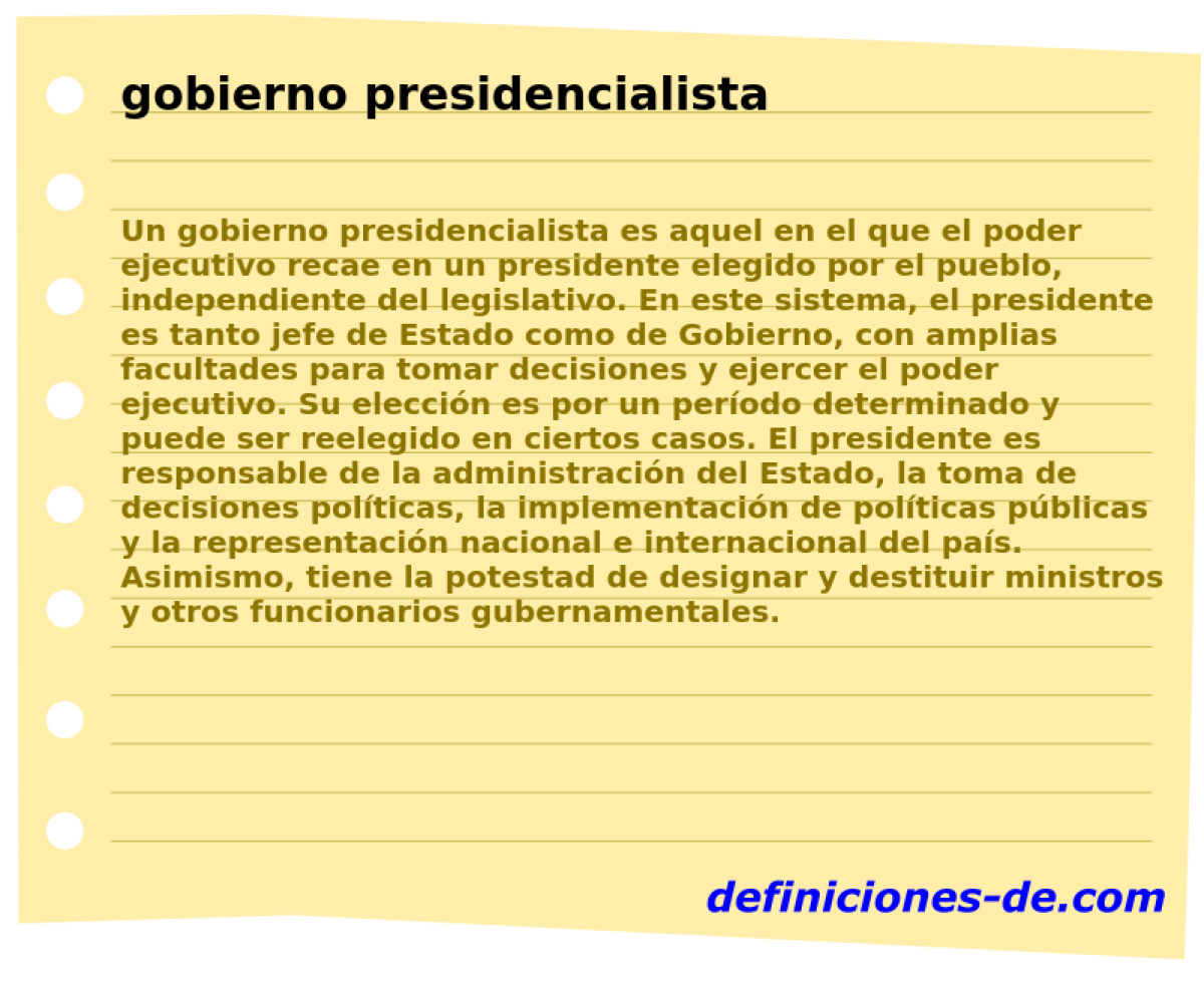 gobierno presidencialista 