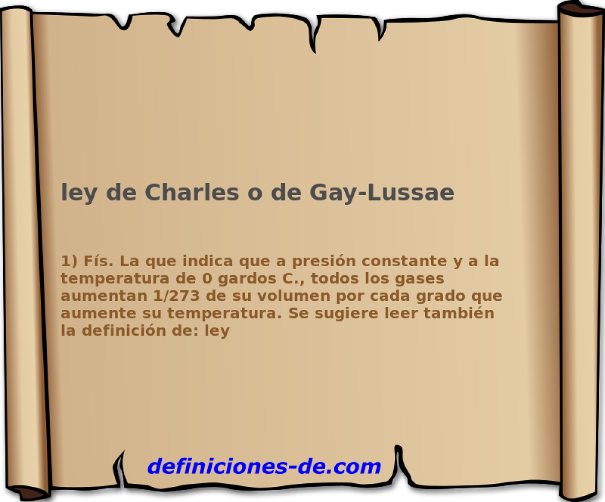 ley de Charles o de Gay-Lussae 