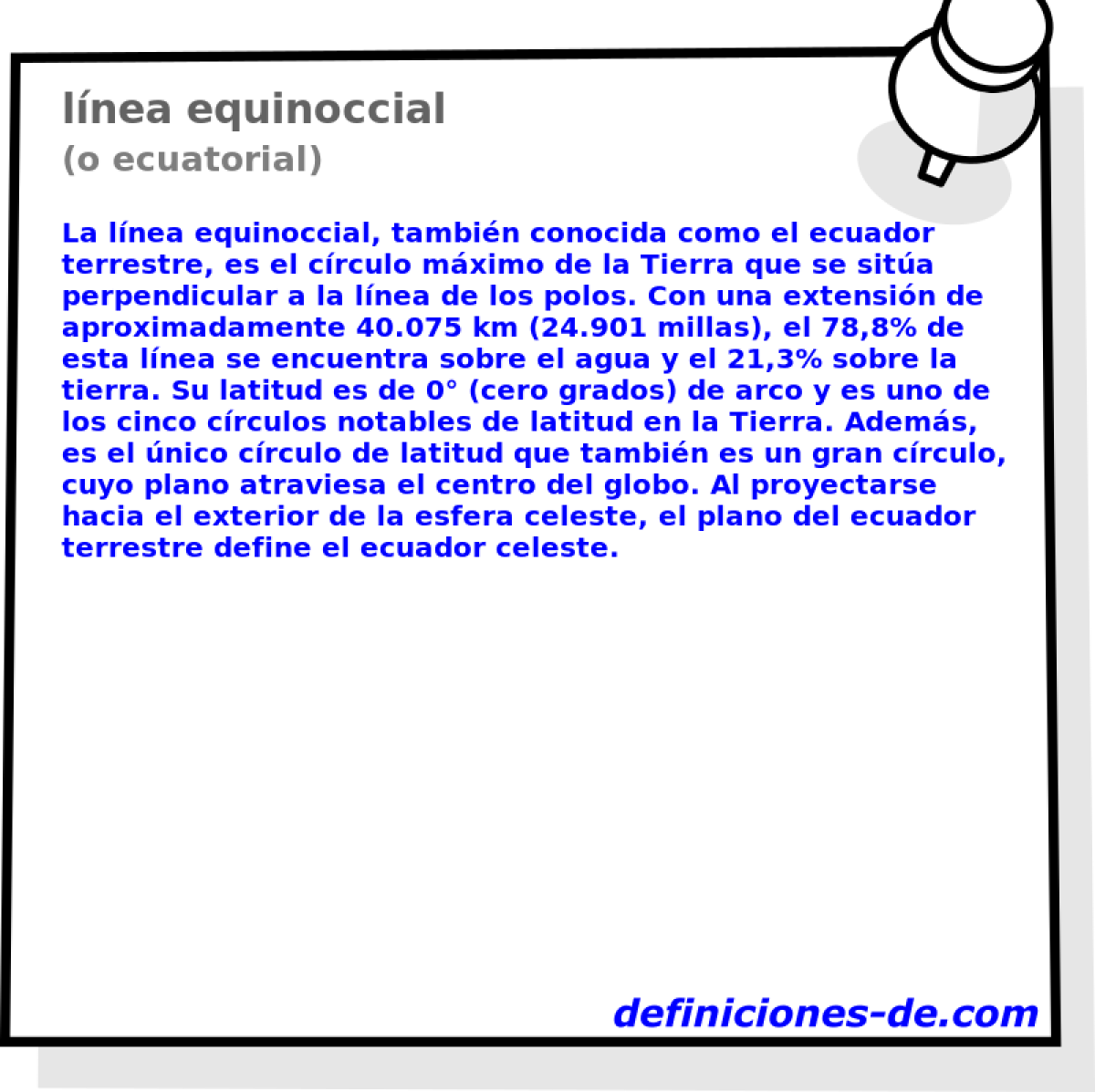lnea equinoccial (o ecuatorial)