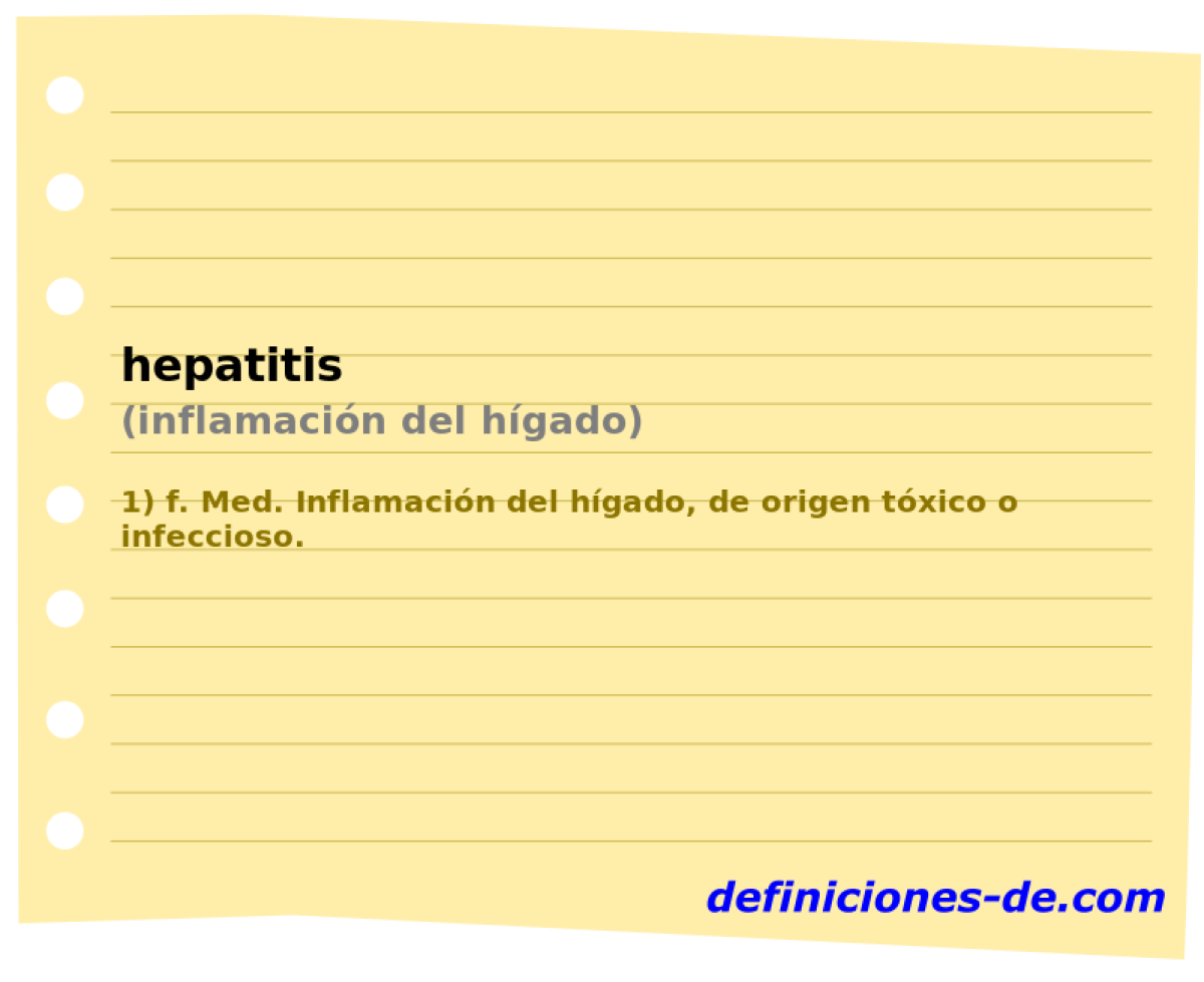 hepatitis (inflamacin del hgado)
