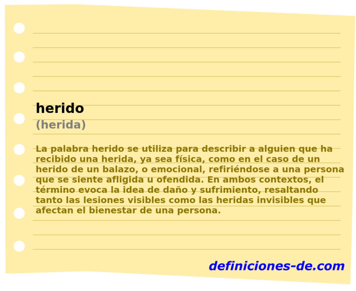 herido (herida)