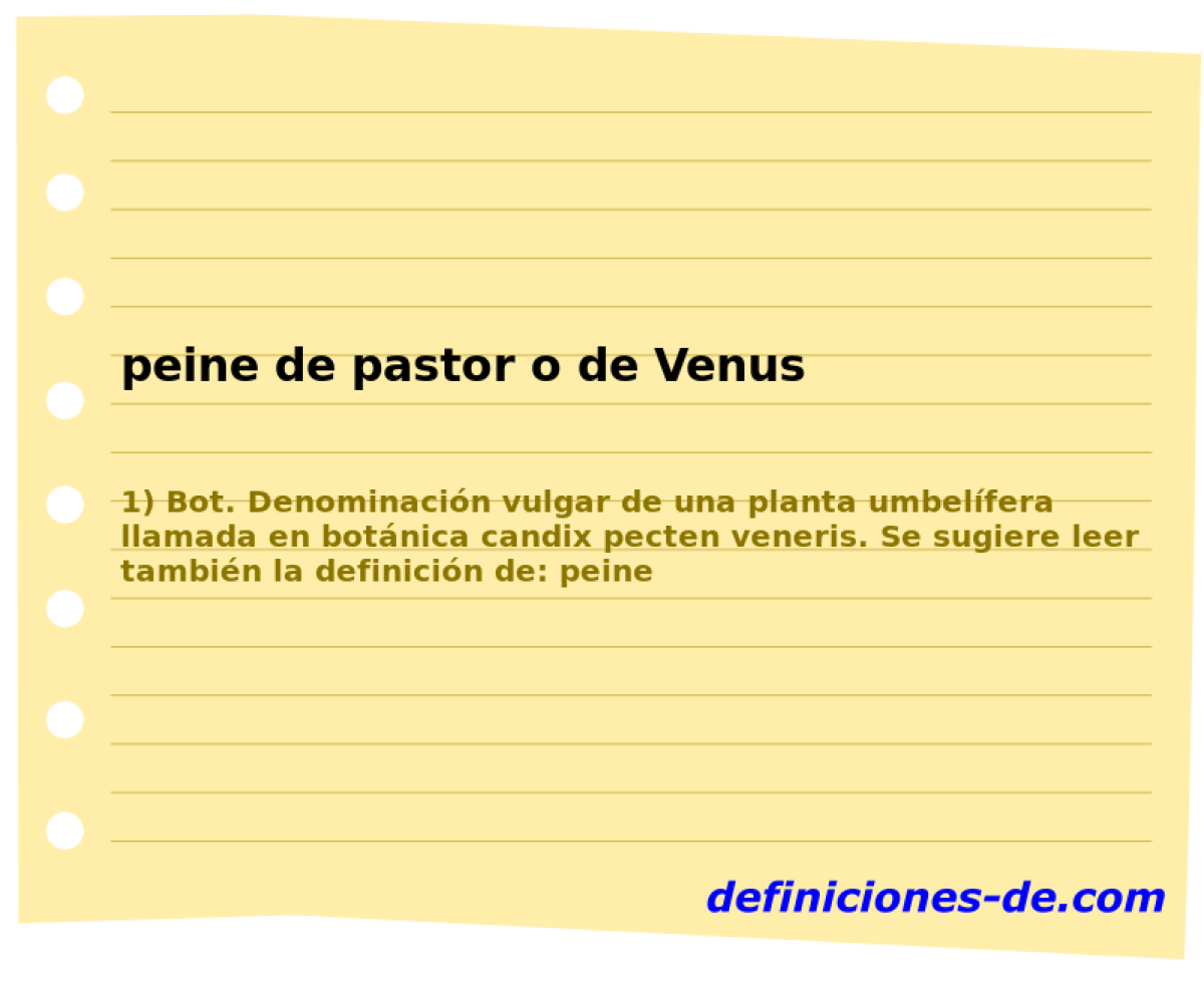 peine de pastor o de Venus 