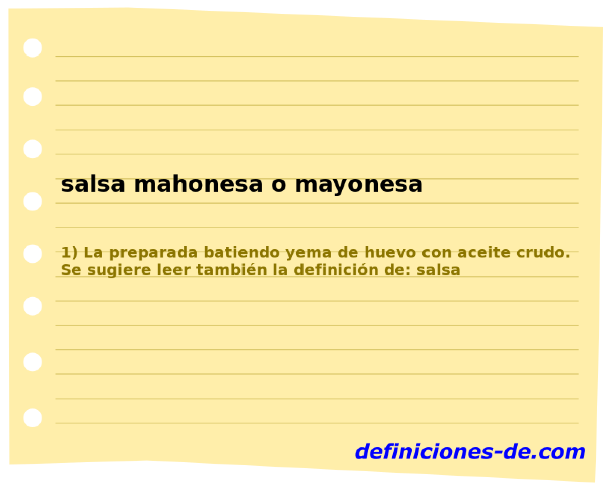 salsa mahonesa o mayonesa 